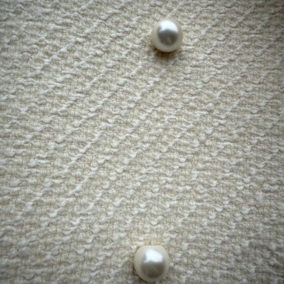 Sandro ivory Textured Double-Breasted Pea Coat - Picture 4 of 5